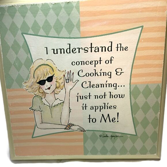 Wooden 8.75” “I understand the concept of  Cooking & Cleaning” Graphic W… - Picture 2 of 10